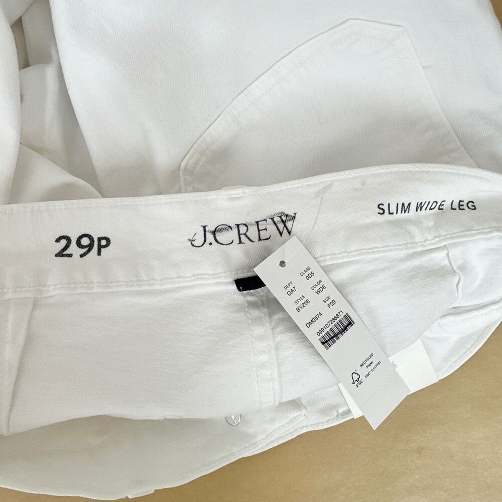 J.Crew Petite Sailor Slim Wide Leg Jean High Rise Gold Buttons White US 29P NWT - Picture 12 of 15